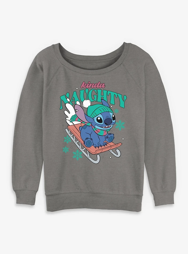 Disney Lilo & Stitch Kinda Naughty Womens Slouchy Sweatshirt