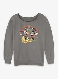 Disney Mickey Mouse Holiday Cheer Womens Slouchy Sweatshirt
