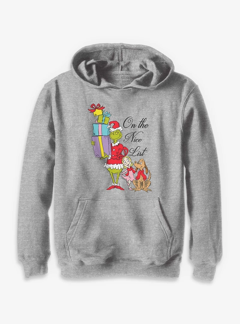 Dr. Seuss Grinch Presents Nice List Youth Hoodie