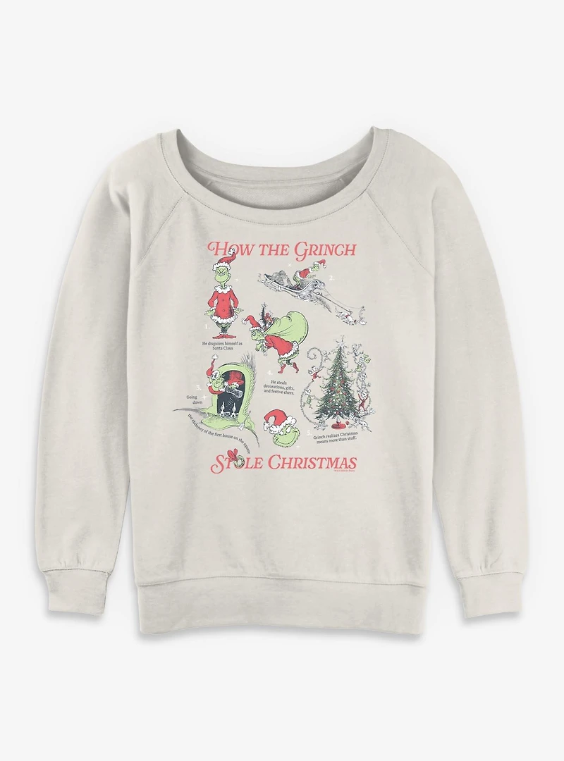 Dr. Seuss How The Grinch Stole Christmas Womens Slouchy Sweatshirt