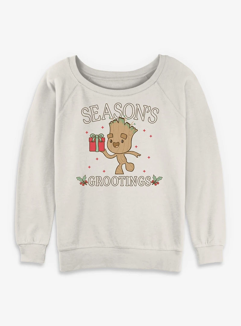 Marvel Groot Tree Season Womens Slouchy Sweatshirt
