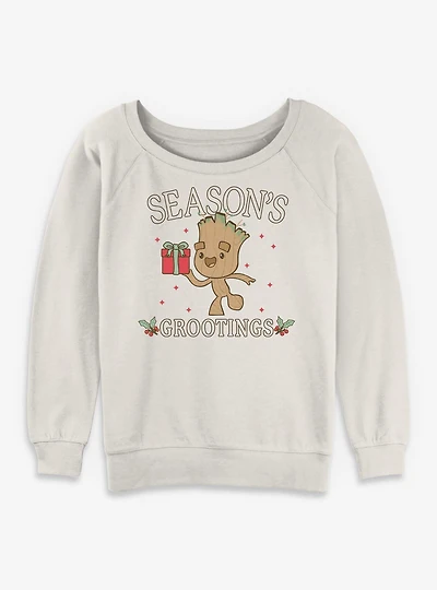 Marvel Groot Tree Season Womens Slouchy Sweatshirt