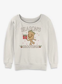 Marvel Groot Tree Season Womens Slouchy Sweatshirt