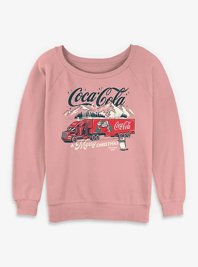 Coca-Cola Merry Christmas Calls For Coke Womens Slouchy Sweatshirt