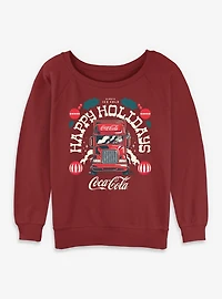 Coca-Cola Always Ice Cold Happy Holidays Womens Slouchy Sweatshirt