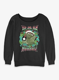 Sesame Street Merry Bah Humbug Womens Slouchy Sweatshirt