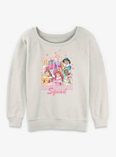 Disney Princesses Holiday Squad Womens Slouchy Sweatshirt