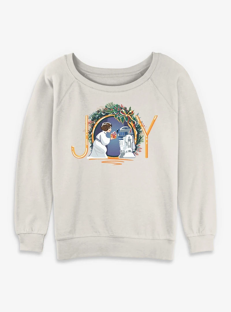 Star Wars R2D2 And Leia Joy Womens Slouchy Sweatshirt