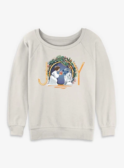 Star Wars R2D2 And Leia Joy Womens Slouchy Sweatshirt