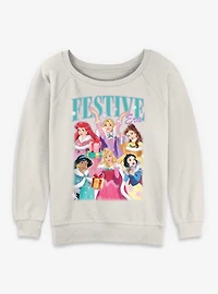 Disney Princesses Festive Era Womens Slouchy Sweatshirt
