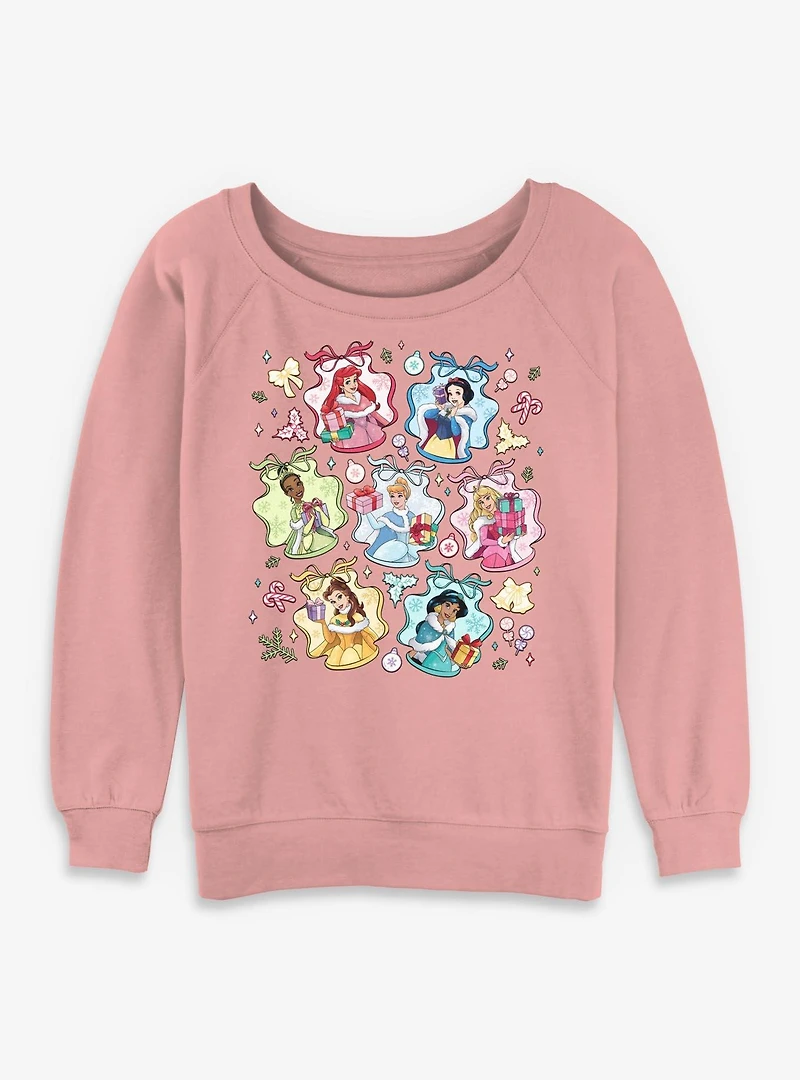 Disney Princesses Festive Coquette Princess Womens Slouchy Sweatshirt