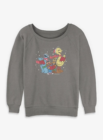 Sesame Street Christmas Carols Womens Slouchy Sweatshirt