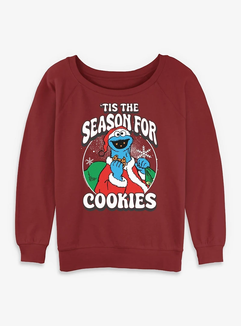 Sesame Street Season For Cookies Womens Slouchy Sweatshirt