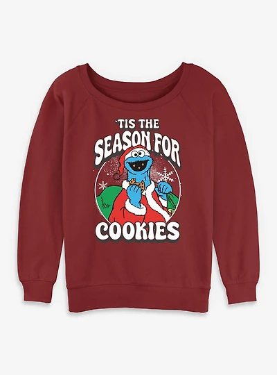 Sesame Street Season For Cookies Womens Slouchy Sweatshirt