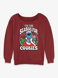 Sesame Street Season For Cookies Womens Slouchy Sweatshirt