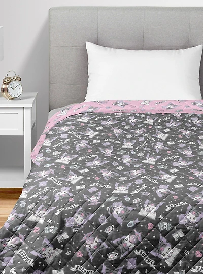 Kuromi Fortune Teller Quilted Throw Blanket