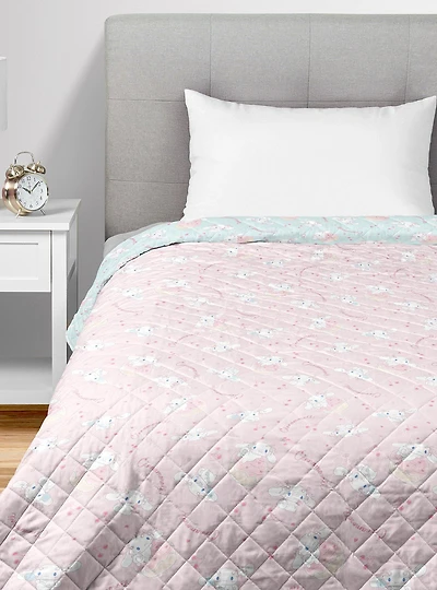 Cinnamoroll Cherry Cupcake Quilted Throw Blanket
