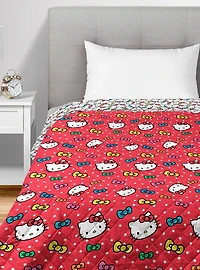 Hello Kitty Rainbow Bows Quilted Throw Blanket