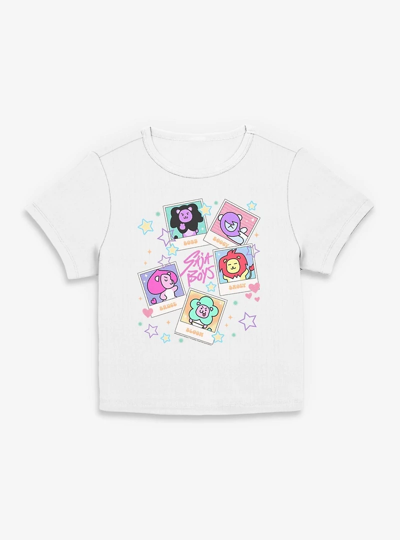 Kpop Demon Hunters Saja Friends Polaroids Womens Baby Tee