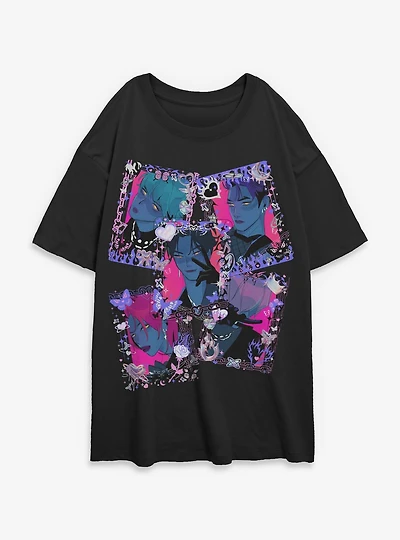 Kpop Demon Hunters Saja Boys Dark Toploader Deco Photocards Womens Oversized T-Shirt