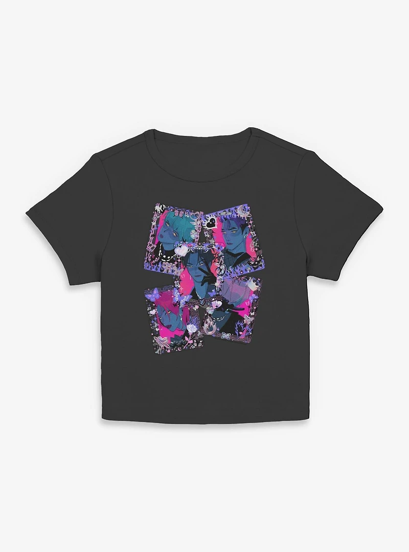 Kpop Demon Hunters Saja Boys Dark Toploader Deco Photocards Womens Baby Tee