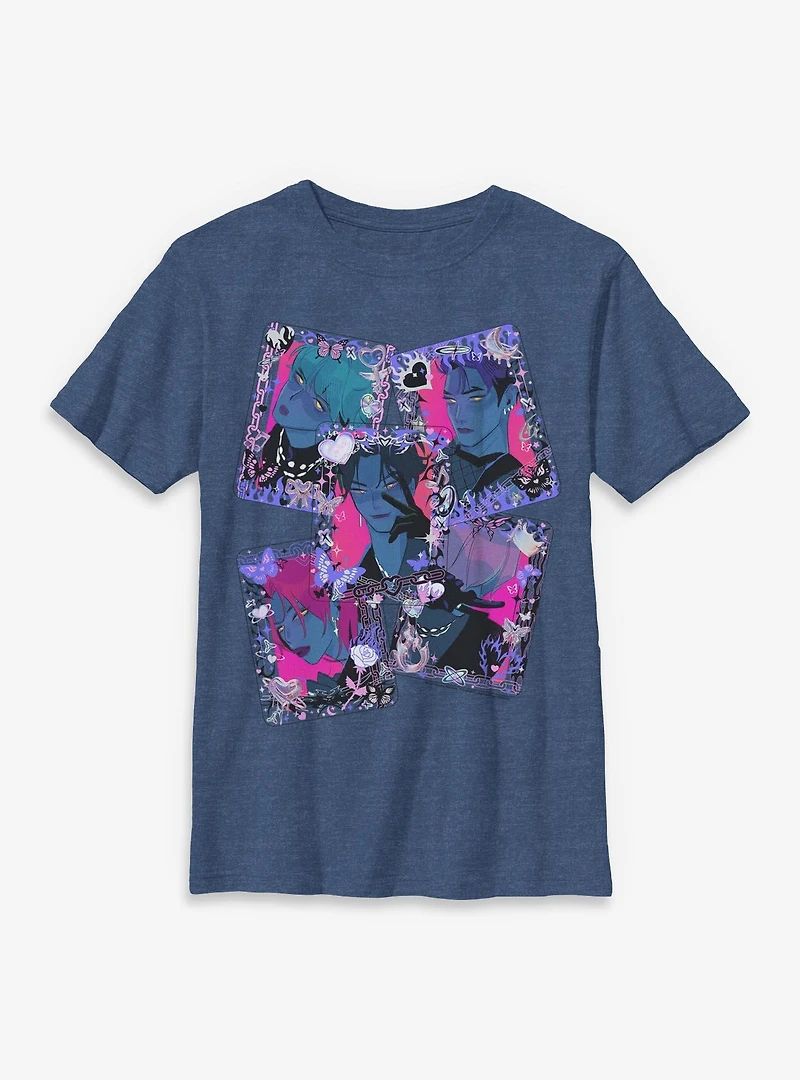 Kpop Demon Hunters Saja Boys Dark Toploader Deco Photocards Youth T-Shirt