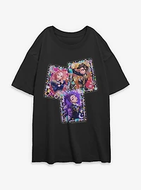 Kpop Demon Hunters Huntrix Toploader Deco Photocards Womens Oversized T-Shirt
