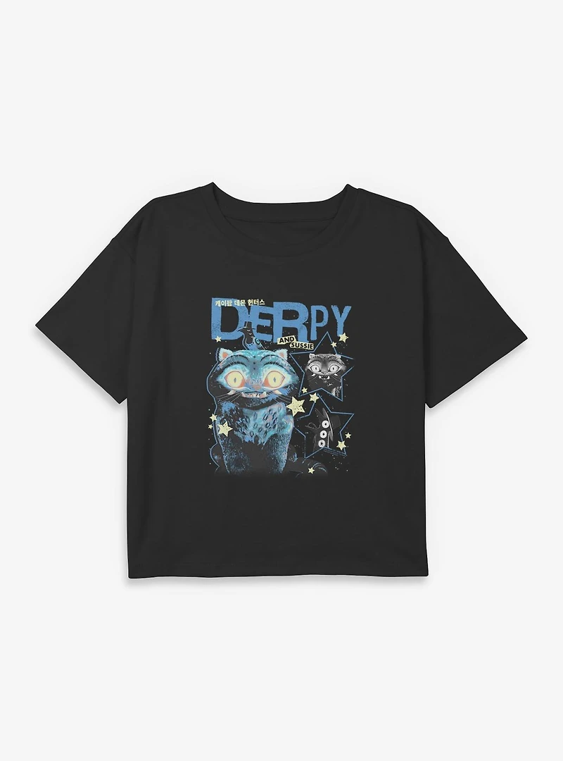 Kpop Demon Hunters Derpy And Sussie Stars Youth Girls Boxy Crop T-Shirt