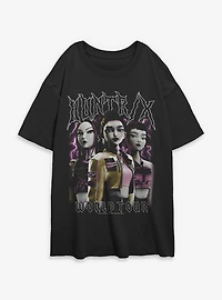 Kpop Demon Hunters Huntrix Group Pose Womens Oversized T-Shirt Box Lunch Exclusive