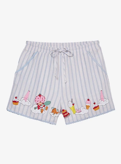 Strawberry Shortcake Desserts Striped Women's Linen Shorts - BoxLunch Exclusive