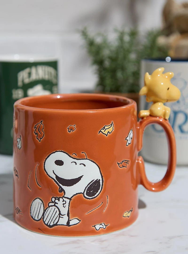 Peanuts Snoopy Autumn Scene Wax Resist Mug — BoxLunch Exclusive