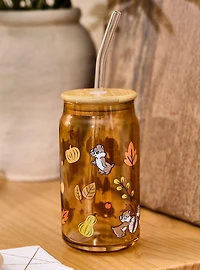 Disney Chip & Dale Fall Glass Cup with Straw - BoxLunch Exclusive