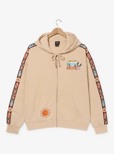 Disney Lilo & Stitch Tonal Travel Icons Zippered Hoodie - BoxLunch Exclusive