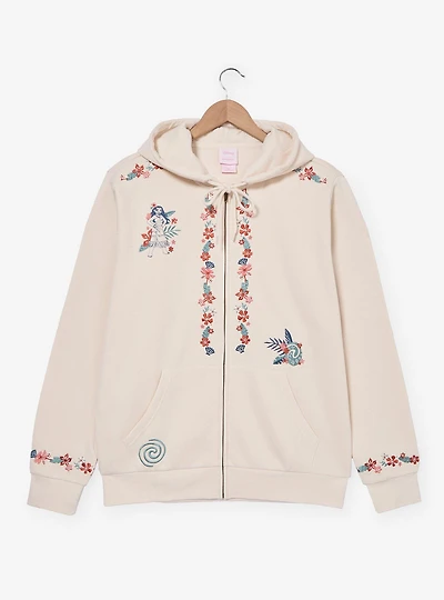 Disney Moana Floral Embroidered Zippered Hoodie - BoxLunch Exclusive