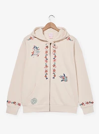 Disney Moana Floral Embroidered Zippered Hoodie - BoxLunch Exclusive