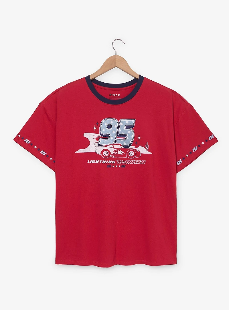 Disney Pixar Cars Lightning McQueen Americana Fireworks Women's Plus T-Shirt — BoxLunch Exclusive