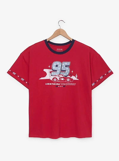 Disney Pixar Cars Lightning McQueen Americana Fireworks Women's Plus T-Shirt — BoxLunch Exclusive