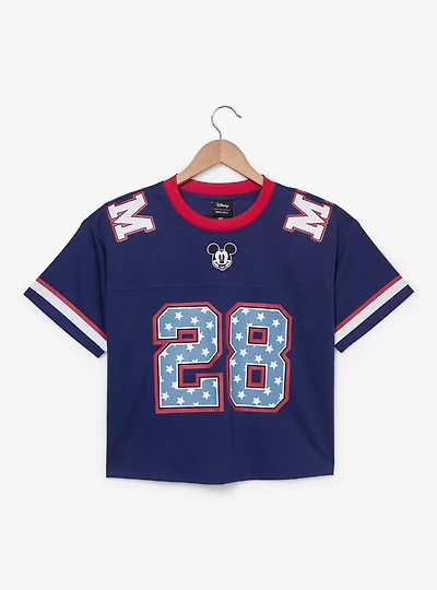 Disney Mickey Mouse Women's Plus Cropped Football Jersey - BoxLunch Exclusive