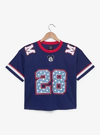 Disney Mickey Mouse Women's Plus Cropped Football Jersey - BoxLunch Exclusive