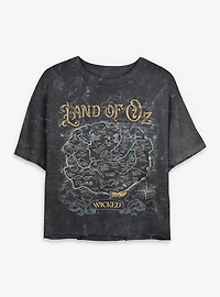 Wicked: For Good The Lands Of Oz Womens Mineral Wash Crop T-Shirt