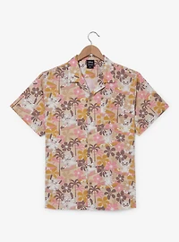 Disney Lilo & Stitch Floral Surfing Allover Print Woven Button-Up - BoxLunch Exclusive