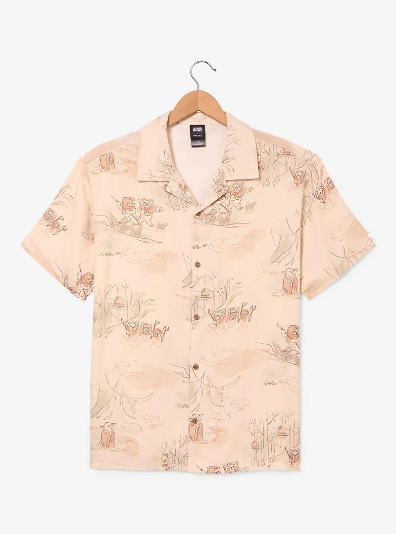 Star Wars Ewoks Illustrated Woven Button-Up — BoxLunch Exclusive