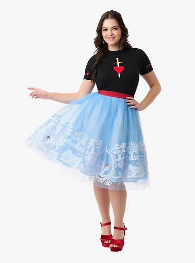 Disney's Snow White Collection by Unique Vintage Baby Blue Flocked Tulle Ballerina Skirt