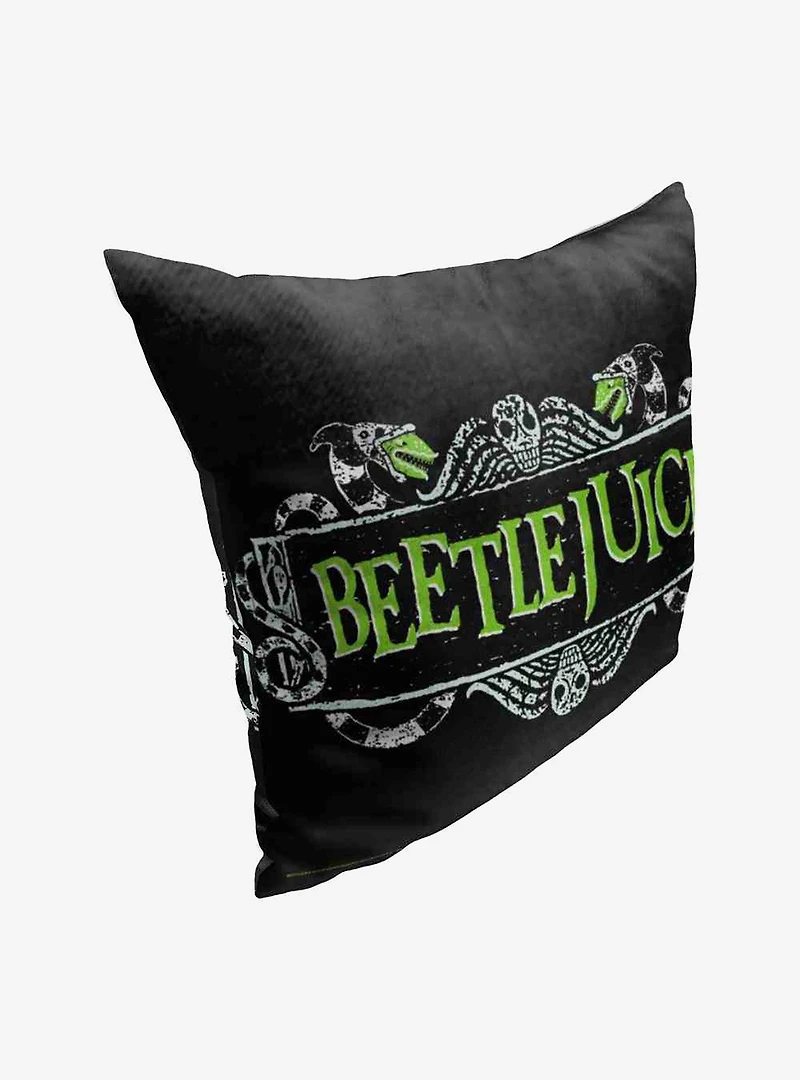 Beetlejuice Title Throw Pillow