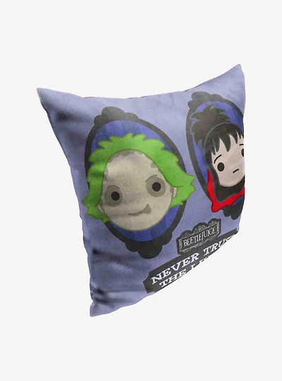 Beetlejuice Never Trust The Living Throw Pillow