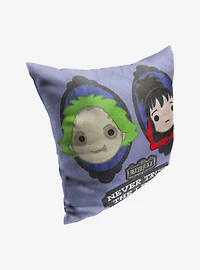 Beetlejuice Never Trust The Living Throw Pillow