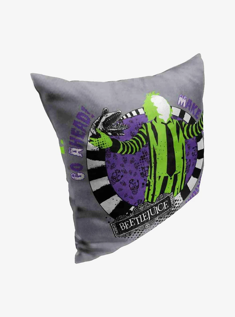 Beetlejuice Make My Millenium Throw Pillow