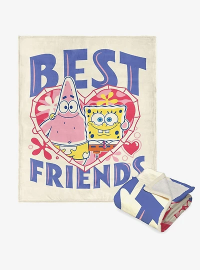 SpongeBob SquarePants Best Friends Silk Touch Sherpa Throw Blanket