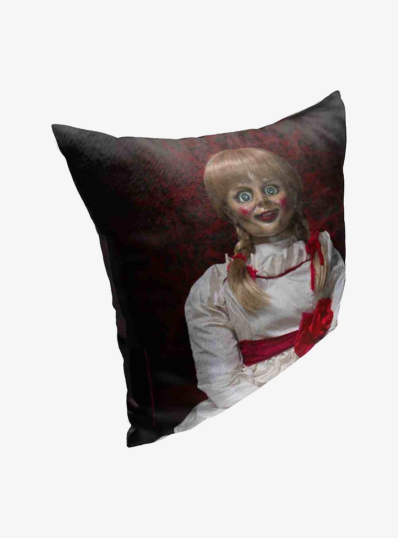 Annabelle Creepy Stare Throw Pillow