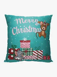 Tom And Jerry Christmas Time Throw Pillow